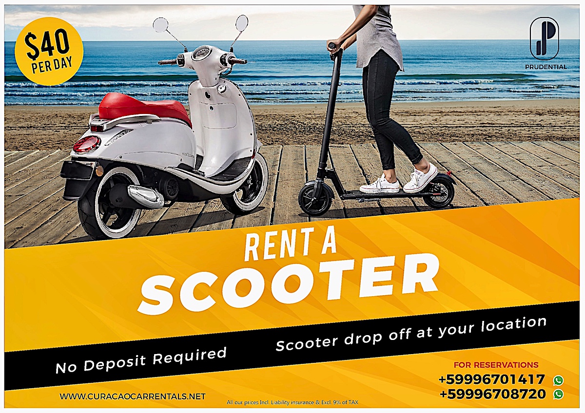 SCOOTER HUREN CURACAO BIJ THE PEARL OF THE CARIBBEAN